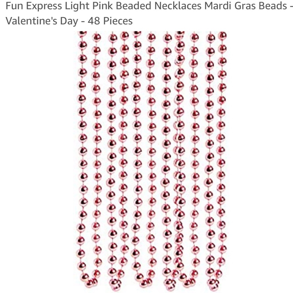 NWT Fun Express Light Pink Beaded Necklaces
